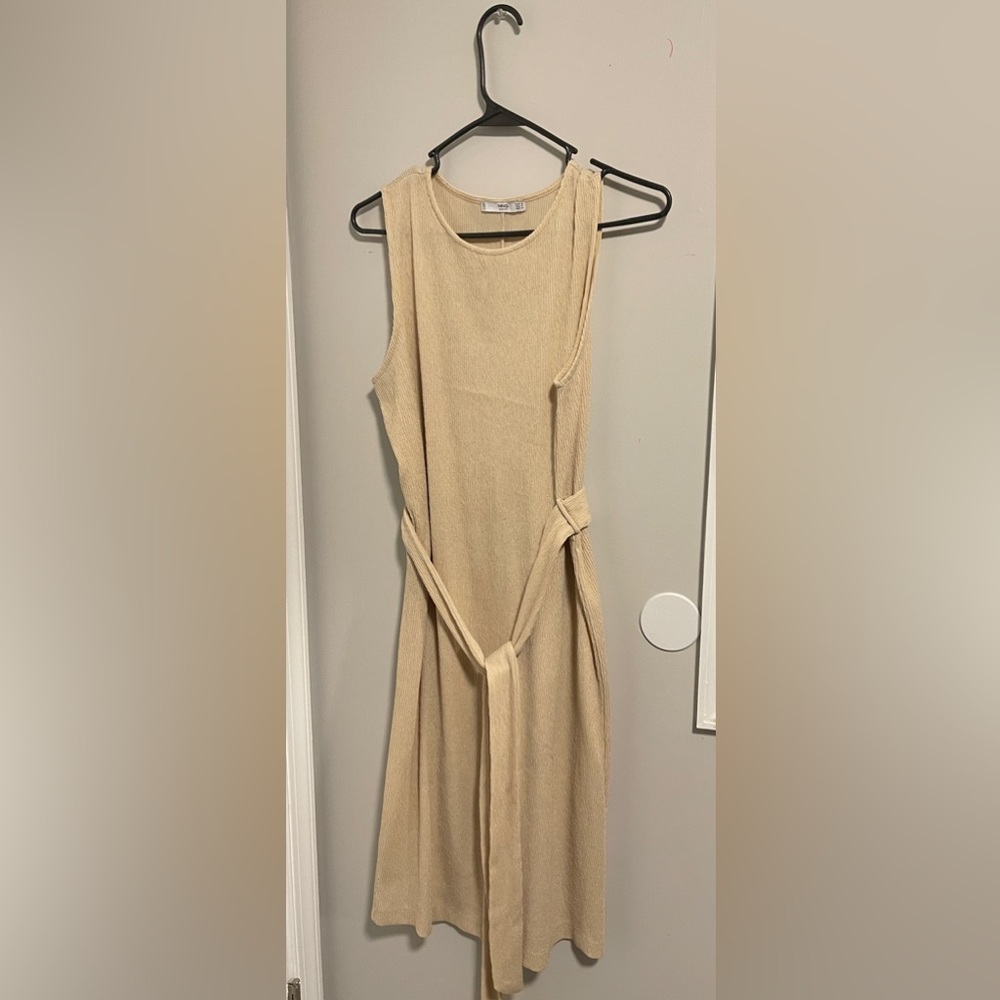 Tight fitting tan dress